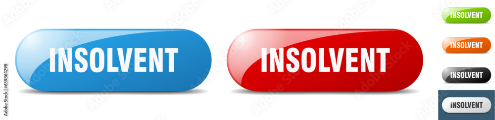 insolvent button. key. sign. push button set insolvent button. key. sign. push button set