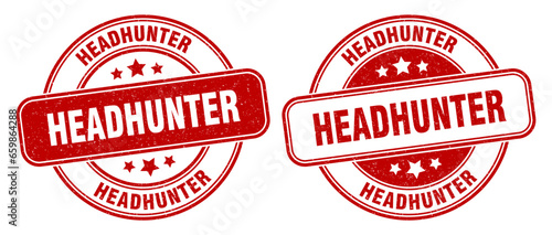 headhunter stamp. headhunter label. round grunge sign