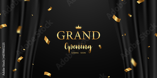 Design your opening card with beautiful 3D balloon vector illustration, business banner template.