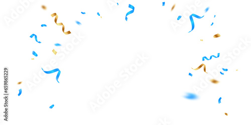 beautiful blue and gold confetti background for festival decoration vector illustration