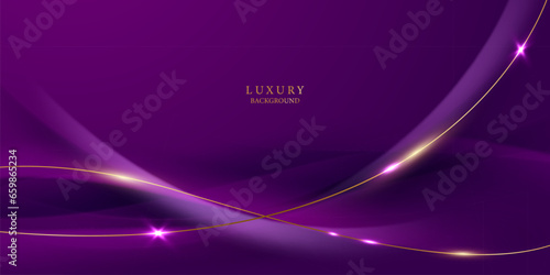 purple abstract background with luxury golden elements vector illustration