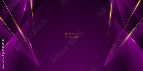 purple abstract background with luxury golden elements vector illustration