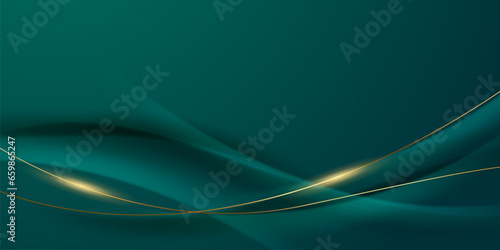green abstract background design with elegant golden elements vector illustration