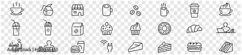 coffee house shop maker editable stroke line icon set icons collection vector illustration.