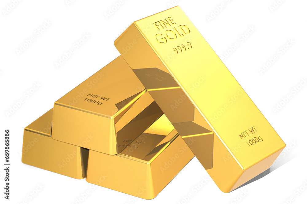 Stack of gold bars isolated on white background Stack of gold bars isolated on white background