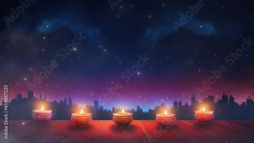 diwali festive of light celebration background animation for social media story. seamless looping time-lapse virtual video animation background.