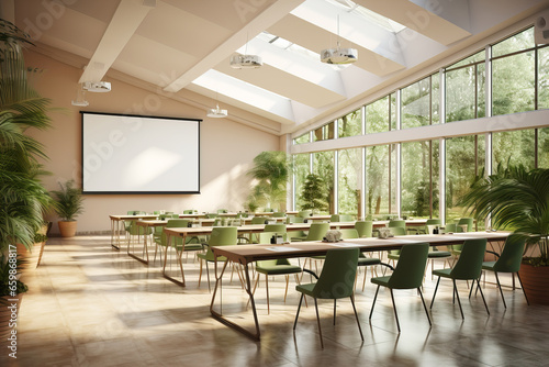 concept for a conference presentation hall modern office interior © Atlas Studio