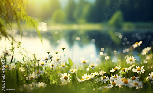 springtime background with spring flowers ai generative © lemya
