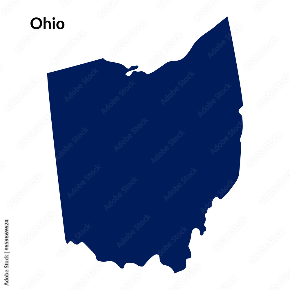 Map of Ohio. Ohio map. USA map - obrazy, fototapety, plakaty 