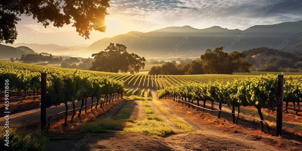 AI Generated. AI Generative. Green fresh outdoor nature farm countryside vineyard landscape background. Graphic Art AI Generated. AI Generative. Green fresh outdoor nature farm countryside vineyard landscape background. Graphic Art
