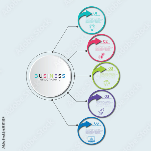 Presentation business infographic template with 5 step
