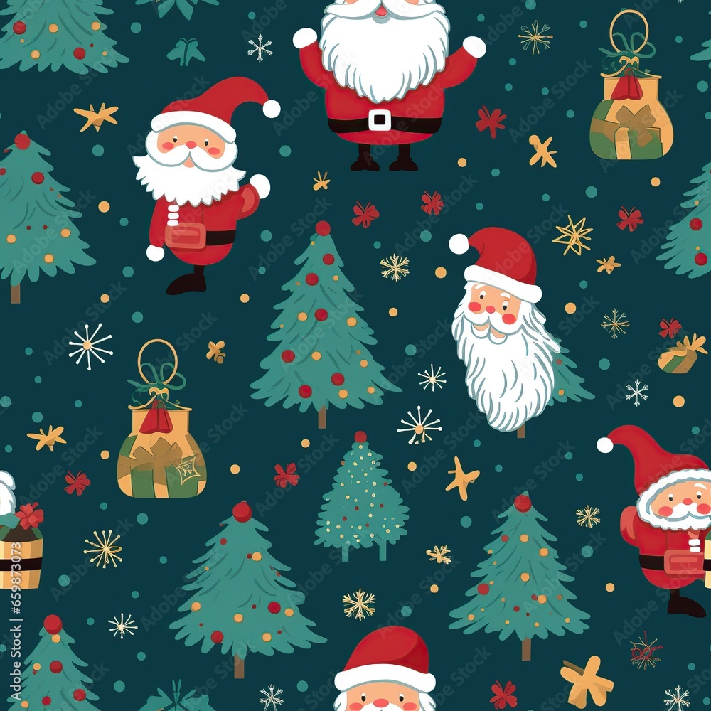 Christmas style seamless pattern. AI Generated. Christmas style seamless pattern. AI Generated.