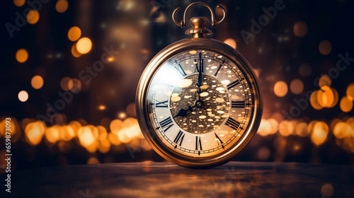 Vintage clock in the night