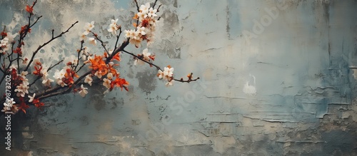 Dirt covered wall patterns with efflorescence photo