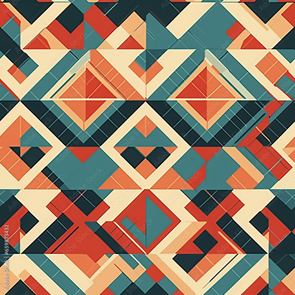 Geometric style seamless pattern. AI Generated. Geometric style seamless pattern. AI Generated.