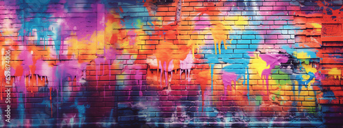 Street art graffiti on the wall. AI