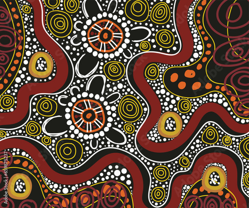 Illustration based on aboriginal style of artwork