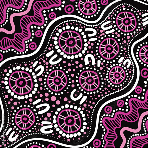 Vector dot background inspired by Aboriginal art