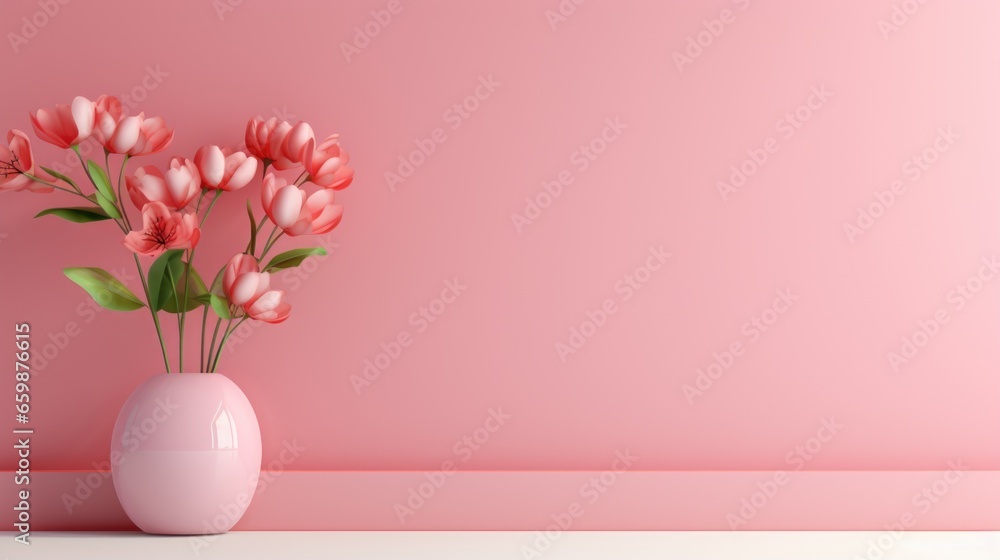 Abstract Valentine's day background Concept with flowers (Copy Space)