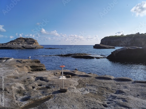 The beautiful Ventotene Island: Colorful Houses, Boats, and a Wonderful Sea. Popular island in the mediterranean near to Formia, Ponza, Ischia, Rome and Naples in Italy.