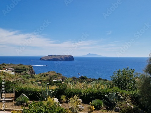 The beautiful Ventotene Island: Colorful Houses, Boats, and a Wonderful Sea. Popular island in the mediterranean near to Formia, Ponza, Ischia, Rome and Naples in Italy.