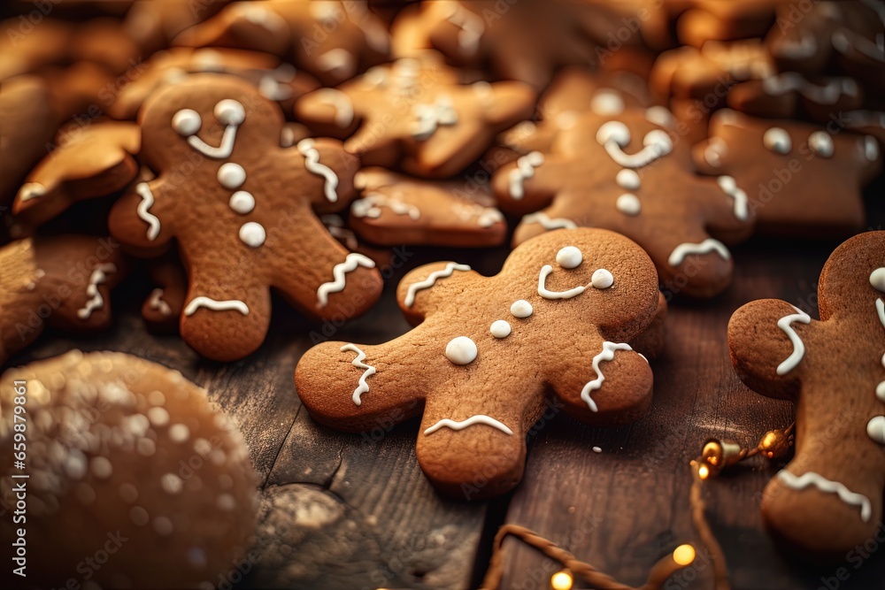 Tiny Ginger Bread Men on a Table Holiday Treats Tiny Ginger Bread Men on a Table Holiday Treats