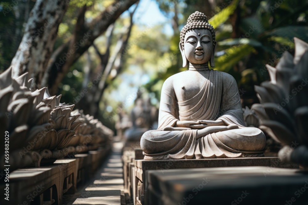 Buddha statue, sitting meditation. AI generative Buddha statue, sitting meditation. AI generative