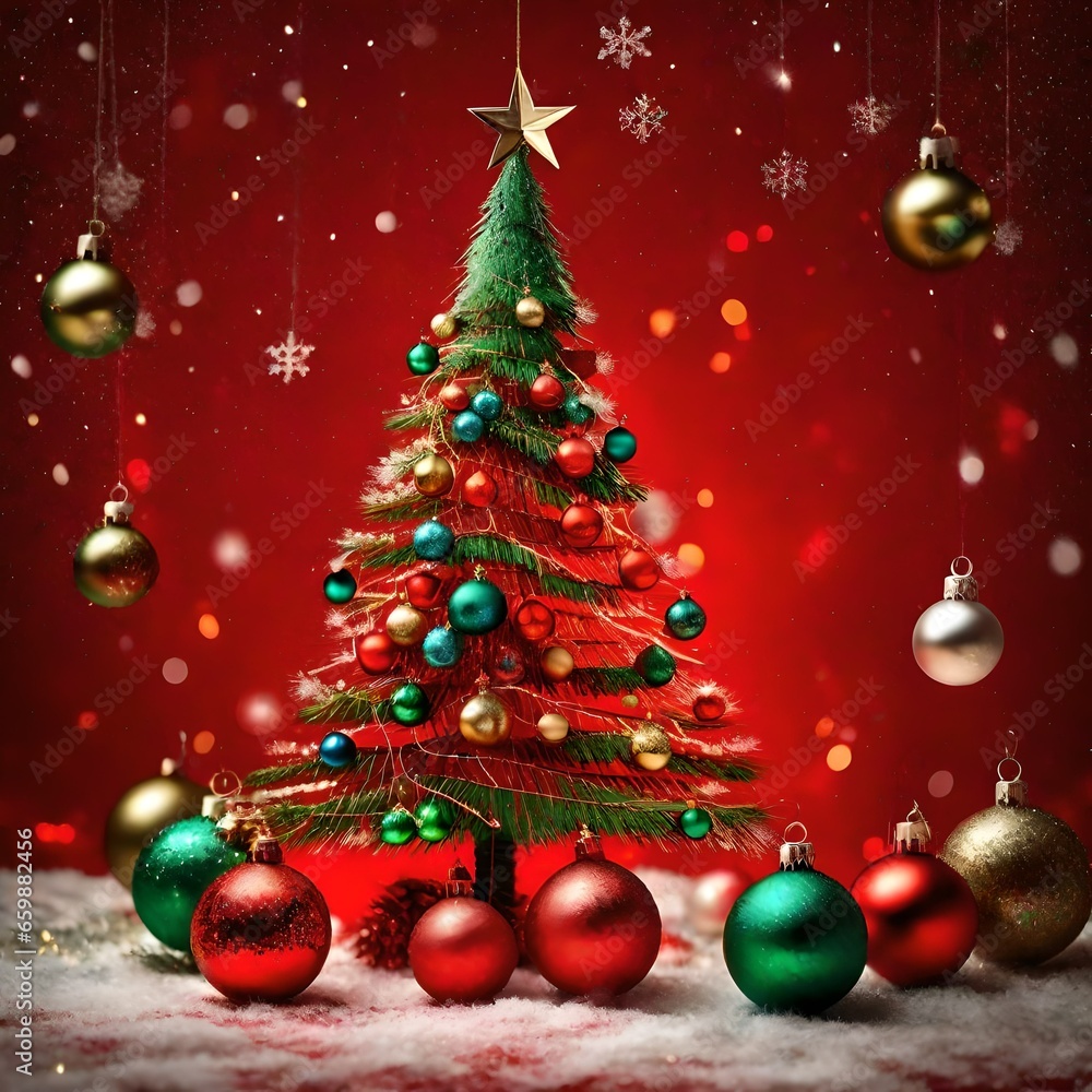 christmas tree with baubles and decorations christmas tree with baubles and decorations