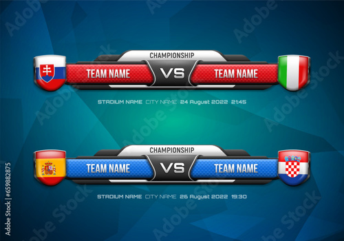 Sport scoreboard with team logo. Vector template for your design.
