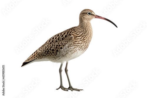 The Isolated Curlew on isolated background