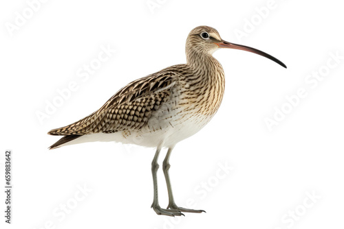 Lifelike Curlew Portrait on isolated background
