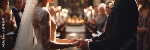 The close-up exchange of meaningful wedding vows
