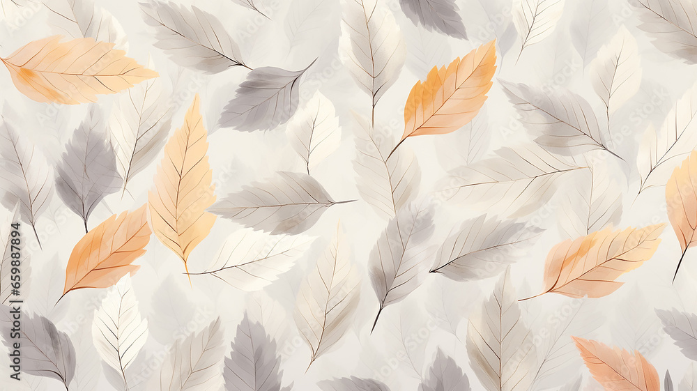 autumn leaves on a white background pattern soft pastel color autumn leaves on a white background pattern soft pastel color