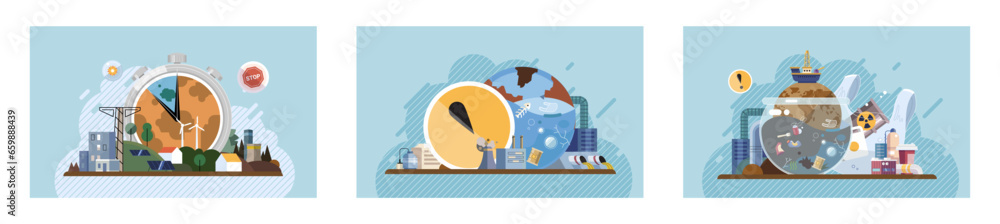 Industrial pollution. Dirty waste. Environmental pollution. Vector illustration. Factory emitting smoke is affecting health nearby residents Toxic waste chemicals are poisoning our soil Industrial Industrial pollution. Dirty waste. Environmental pollution. Vector illustration. Factory emitting smoke is affecting health nearby residents Toxic waste chemicals are poisoning our soil Industrial