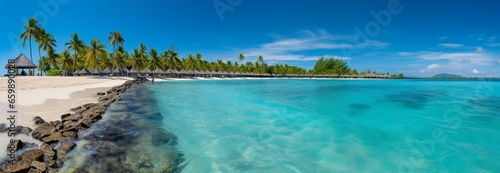 Tropical beachscape, a summer vacation paradise, ideal for background or wallpaper