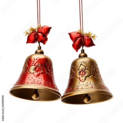 Bells. Christmas themed on a white background. 