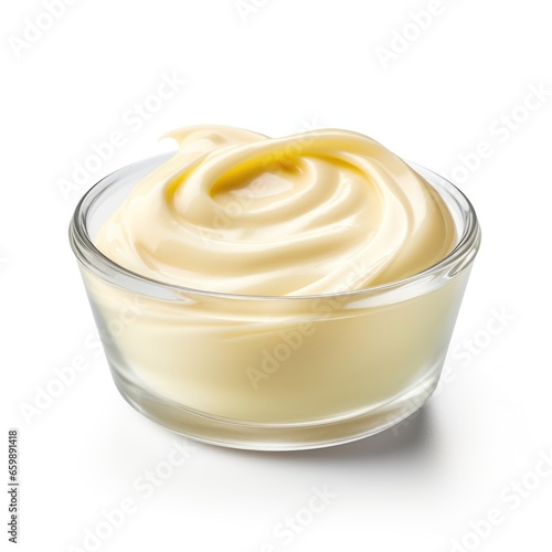 Mayonnaise on a white background.  photo