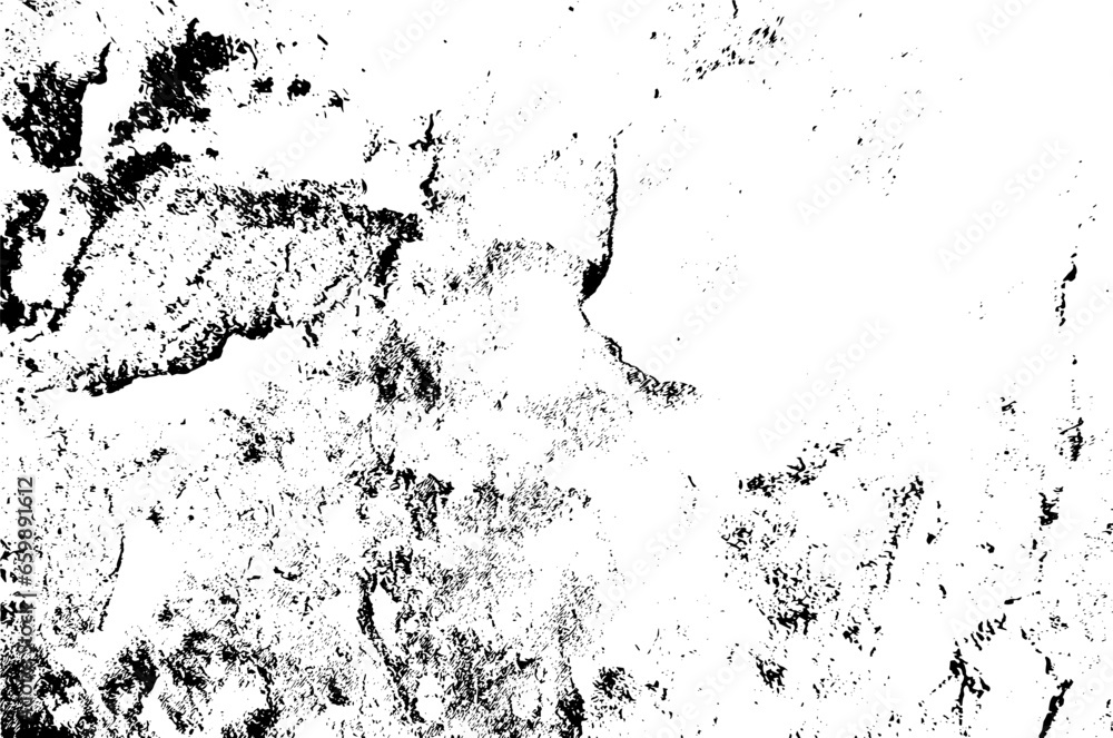 Grunge, black and white vector texture. Dark dirty, marble print. Abstract, scratched, vintage effect with noise and grain
