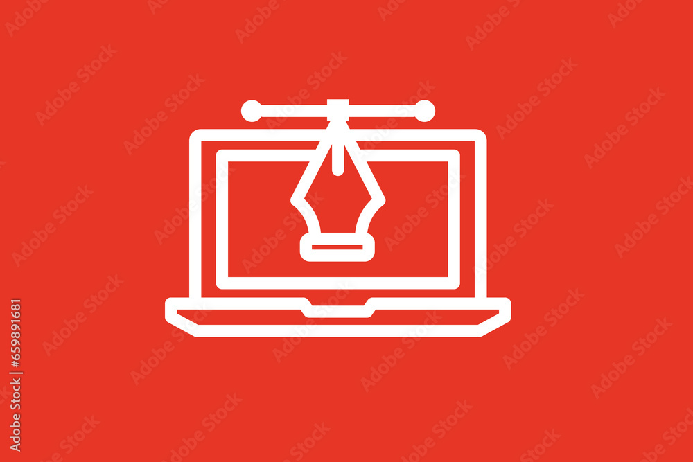 pen tool illustration. Vector illustration in flat style design. pen tool illustration. Vector illustration in flat style design.