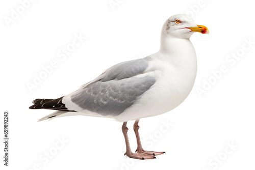 A Solo Gull Portrait on isolated background