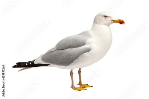 Lifelike Gull on White on isolated background