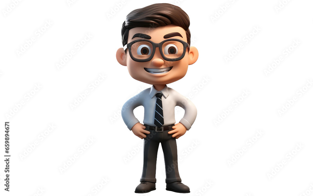 Animated Business Maverick in 3D transparent PNG