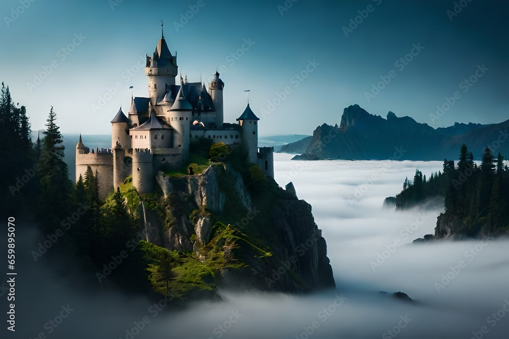 Fototapeta premium castle in the evening