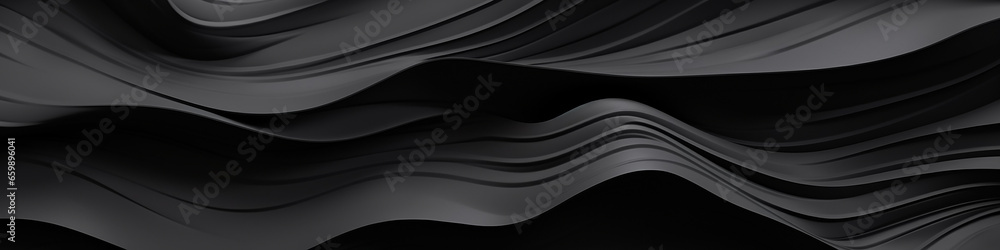 Obraz premium black lines three-dimensional background panorama long narrow top of the site.
