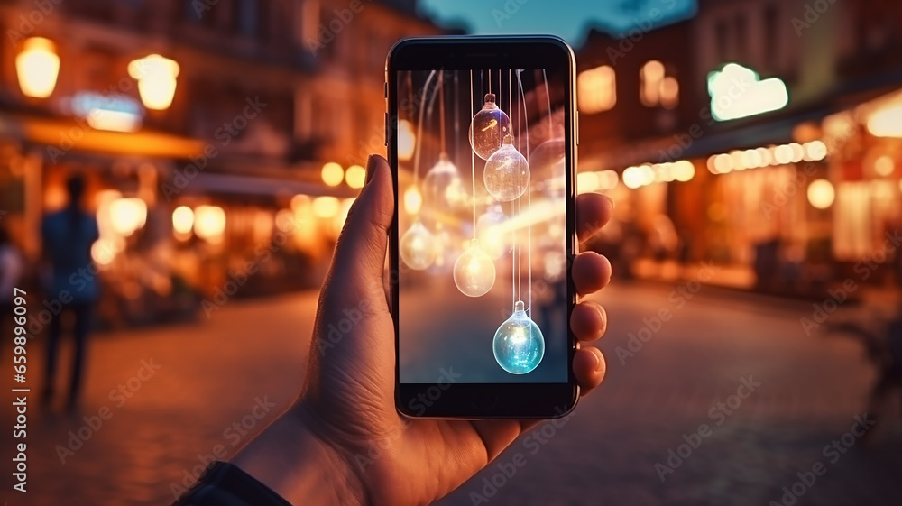 idea navigation map in smartphone. idea navigation map in smartphone.