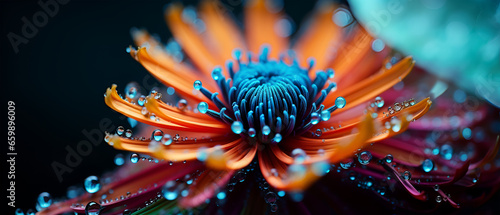 Macro Shot of a Flower Showcasing Intricate Details, Generative AI