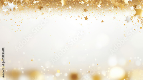 Blue and gold bokeh, spark for Christmas and  Happy New Year for background