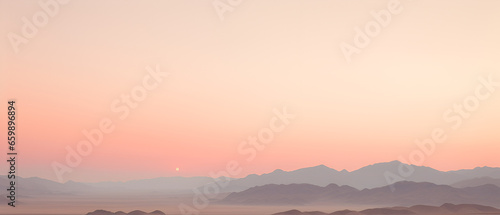 Minimalist Landscape of a Desert Sunset, Generative AI