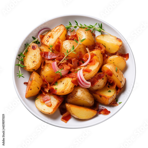 fried potatoes isolated on transparent background
