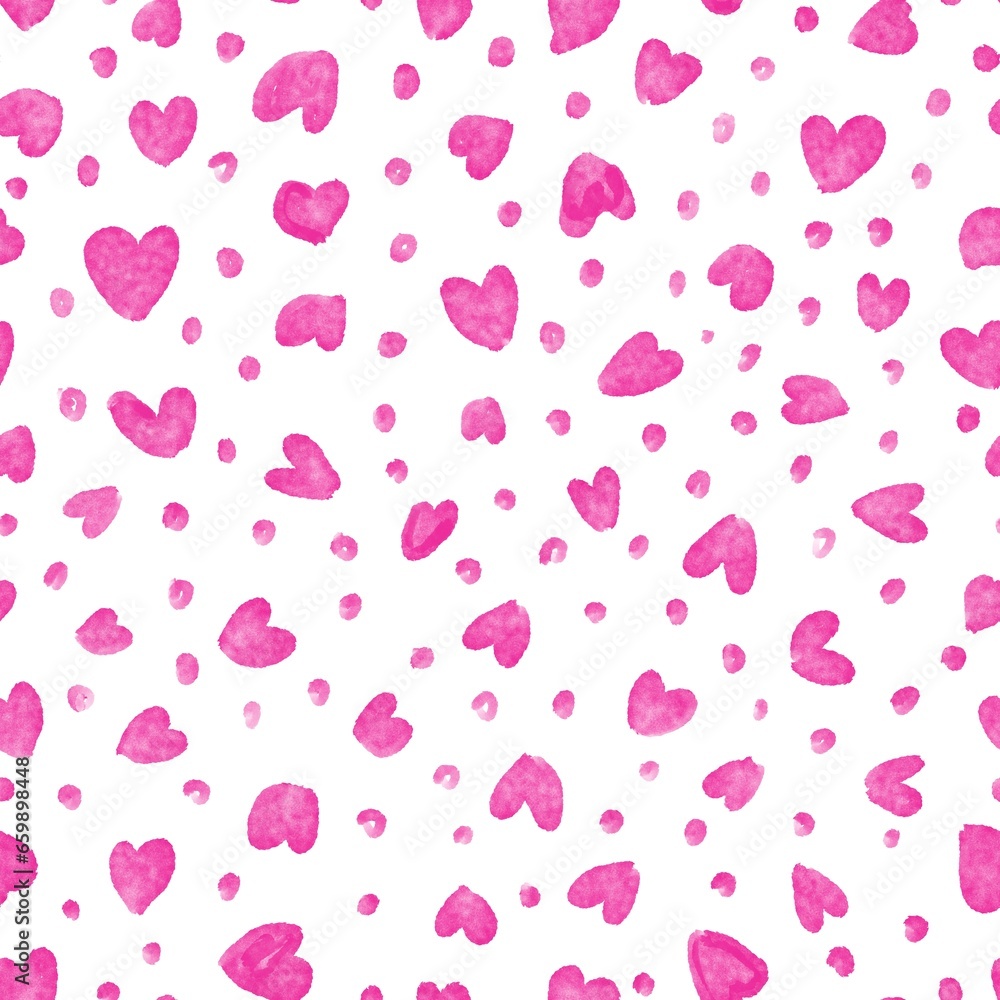 Lots of Pink Hearts Seamless Pattern